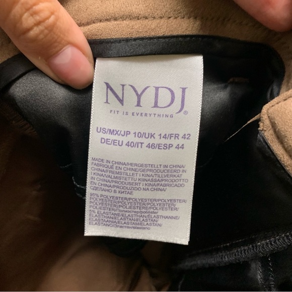 NYDJ Alina Split Hem Faux Suede Ankle Skinny Pants Size 10 - Picture 5 of 10